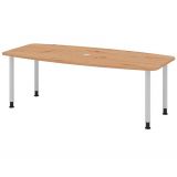 Konferenztisch PROFI One | 220 x 103/83 cm | Eiche Rustikal/Silber