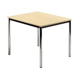 Konferenztisch SOLID | 80 x 80 cm | Gestell chrom | Platte Ahorn