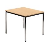 Konferenztisch SOLID | 80 x 80 cm | Gestell chrom | Platte Buche