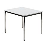 Konferenztisch SOLID | 80 x 80 cm | Gestell chrom | Platte Lichtgrau 