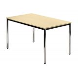 Konferenztisch SOLID | 120 x 80 cm | Gestell chrom | Platte Ahorn