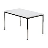 Konferenztisch SOLID | 120 x 80 cm | Gestell chrom | Platte Lichtgrau
