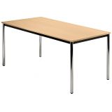 Konferenztisch SOLID | 160 x 80 cm | Gestell chrom | Platte Buche