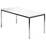 Konferenztisch SOLID | 160 x 80 cm | Gestell chrom | Platte Wei� classic