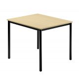 Konferenztisch SOLID | 80 x 80 cm | Gestell schwarz | Platte Ahorn