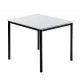 Konferenztisch SOLID | 80 x 80 cm | Gestell schwarz | Platte Lichtgrau