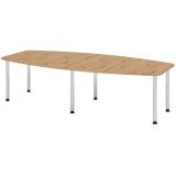 Konferenztisch PROFI mit Rundf��en | 280 x 130 cm | Eiche Rustikal/Chrom