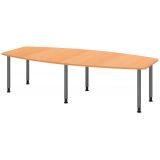 Konferenztisch PROFI mit Rundfüßen | 280 x 130 cm | Buche/Graphit