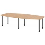 Konferenztisch PROFI mit Rundfüßen | 280 x 130 cm | Eiche/Graphit