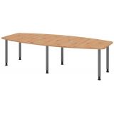 Konferenztisch PROFI mit Rundfüßen | 280 x 130 cm | Eiche Rustikal/Graphit