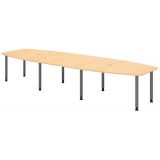 Konferenztisch PROFI mit Rundfüßen | 400 x 130 cm | Ahorn/Graphit