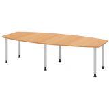 Konferenztisch PROFI mit Rundf��en | 280 x 130 cm | Buche/Silber