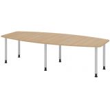 Konferenztisch PROFI mit Rundfüßen | 280 x 130 cm | Eiche/Silber