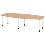 Konferenztisch PROFI mit Rundf��en | 280 x 130 cm | Eiche/Weiss