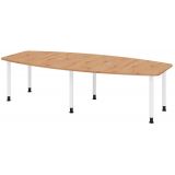Konferenztisch PROFI mit Rundf��en | 280 x 130 cm | Eiche Rustikal/Weiss