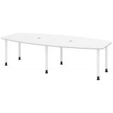 Konferenztisch PROFI mit Rundf��en | 280 x 130 cm | Wei� classic/Weiss