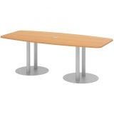 Konferenztisch PROFI Duo | 220 x 103/83 cm | Buche/Silber