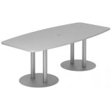 Konferenztisch PROFI mit S�ulenf��en | 220 x 103 cm | Lichtgrau/Silber