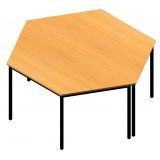 Konferenztisch-Kombination 1 LIGHT | 160 x 138 cm | Gestell schwarz | Platte Buche