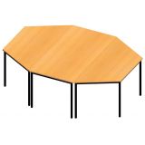Konferenztisch-Kombination 2 LIGHT | 218 x 160 cm | Gestell schwarz | Platte Buche