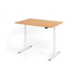 Steh-Sitz-Schreibtisch LEVEL UP white | elektrisch höhenverstellbar | B120 x T80 cm | Buche