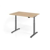 Steh-Sitz-Schreibtisch LEVEL UP graphit | elektrisch höhenverstellbar | B120 x T80 cm | Eiche
