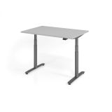 Steh-Sitz-Schreibtisch LEVEL UP graphit | elektrisch höhenverstellbar | B120 x T80 cm | Lichtgrau