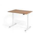 Steh-Sitz-Schreibtisch LEVEL UP white | elektrisch höhenverstellbar | B120 x T80 cm | Nussbaum hell