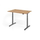 Steh-Sitz-Schreibtisch LEVEL UP graphit | elektrisch höhenverstellbar | B120 x T80 cm | Eiche Rustik