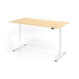 Steh-Sitz-Schreibtisch LEVEL UP white | elektrisch höhenverstellbar | B160 x T80 cm | Ahorn