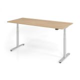 Steh-Sitz-Schreibtisch LEVEL UP white | elektrisch höhenverstellbar | B160 x T80 cm | Eiche