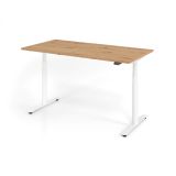 Steh-Sitz-Schreibtisch LEVEL UP white | elektrisch höhenverstellbar | B160 x T80 cm | Eiche Rustikal