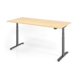 Steh-Sitz-Schreibtisch LEVEL UP graphit | elektrisch h�henverstellbar | B180 x T80 cm | Ahorn