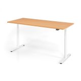 Steh-Sitz-Schreibtisch LEVEL UP white | elektrisch h�henverstellbar | B180 x T80 cm | Buche