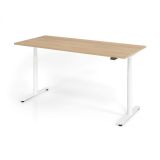 Steh-Sitz-Schreibtisch LEVEL UP white | elektrisch h�henverstellbar | B180 x T80 cm | Eiche