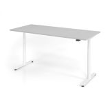 Steh-Sitz-Schreibtisch LEVEL UP white | elektrisch h�henverstellbar | B180 x T80 cm | Lichtgrau