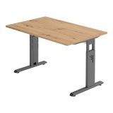 Schreibtisch OMEGA | Gestell graphit | 120 x 80 cm | Eiche Rustikal