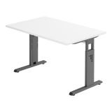 Schreibtisch OMEGA | Gestell graphit | 120 x 80 cm | Weiß classic