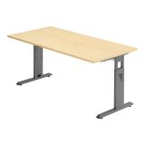 Schreibtisch OMEGA | Gestell graphit | 160 x 80 cm | Ahorn