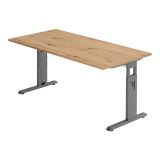 Schreibtisch OMEGA | Gestell graphit | 160 x 80 cm | Eiche Rustikal