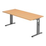 Schreibtisch OMEGA | Gestell graphit | 180 x 80 cm | Buche