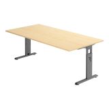 Schreibtisch OMEGA | Gestell graphit | 200 x 100 cm | Ahorn