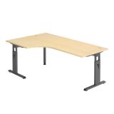 Schreibtisch OMEGA | Gestell graphit | 200 x 120 cm | Ahorn