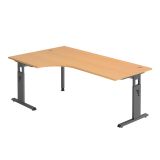 Schreibtisch OMEGA | Gestell graphit | 200 x 120 cm | Buche