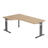 Schreibtisch OMEGA | Gestell graphit | 200 x 120 cm | Eiche