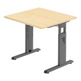 Schreibtisch OMEGA | Gestell graphit | 80 x 80 cm | Ahorn