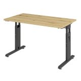 Schreibtisch OMEGA @home | 120 x 67 cm | Gestell graphit | Eiche Rustikal