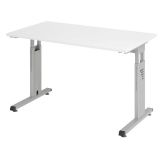 Schreibtisch OMEGA @home | 120 x 67 cm | Gestell silber | Wei� classic