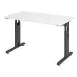Schreibtisch OMEGA @home | 140 x 67 cm | Gestell graphit | Weiß classic