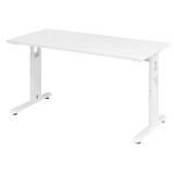 Schreibtisch OMEGA @home | 140 x 67 cm | Gestell weiss | Weiß classic